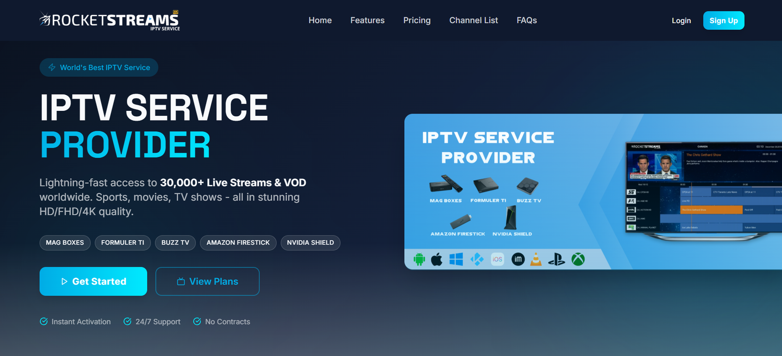 RocketStreams4k IPTV Review